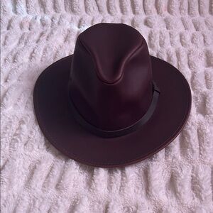 Wilsons Leather Dark Brown Leather Fedora Hat
